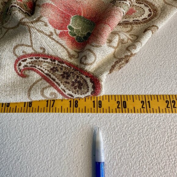 ALFRED DUNNER Pullover Sweater Petite Lg Pastel Fairycore Y2K Paisley Sparkle - Picture 5 of 10